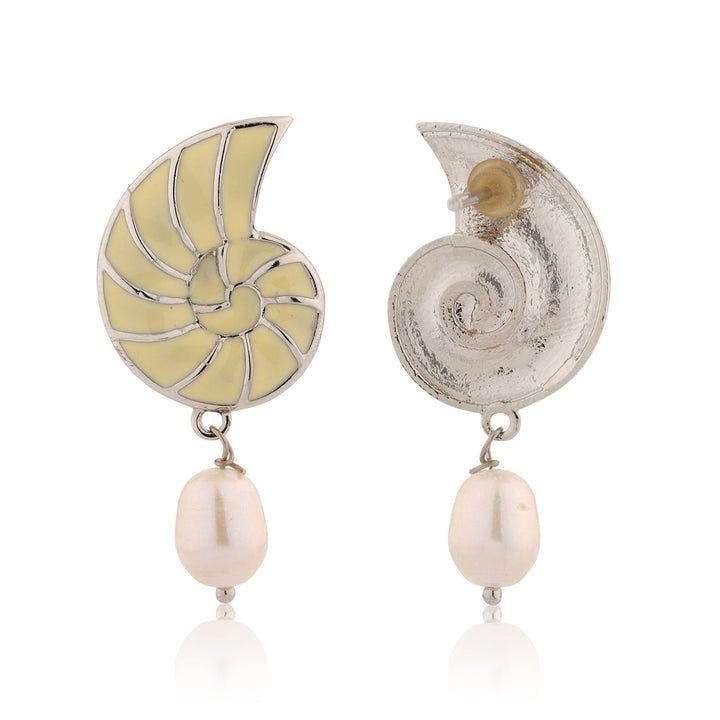 Fractals In Nature Coral Infinity Pearl Drop Earrings | SHOBITAM