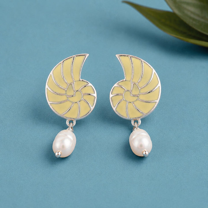 Fractals In Nature Coral Infinity Pearl Drop Earrings | SHOBITAM