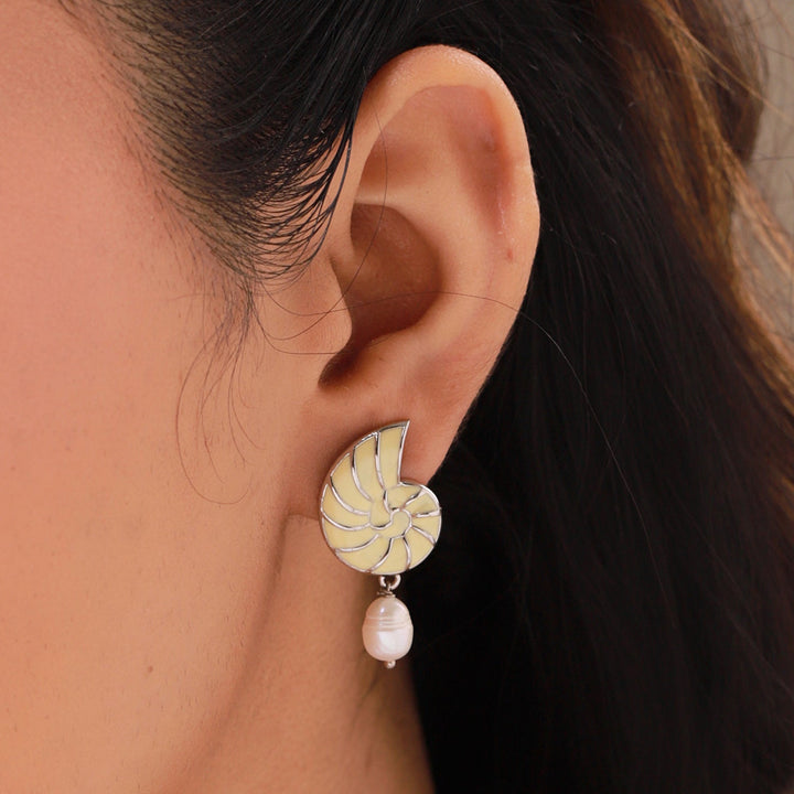 Fractals In Nature Coral Infinity Pearl Drop Earrings | SHOBITAM