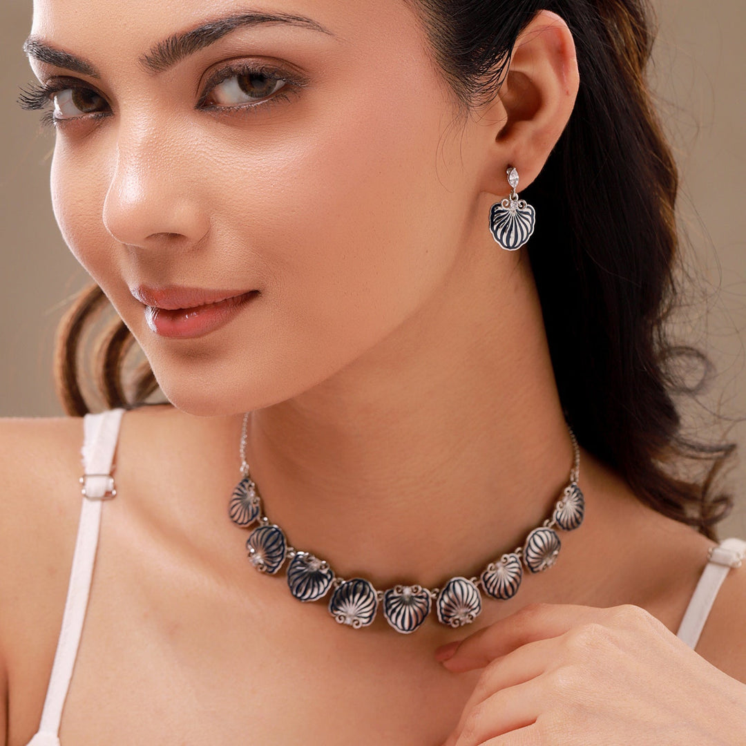 Fractals In Nature Astral Symmetry Necklace Set | SHOBITAM