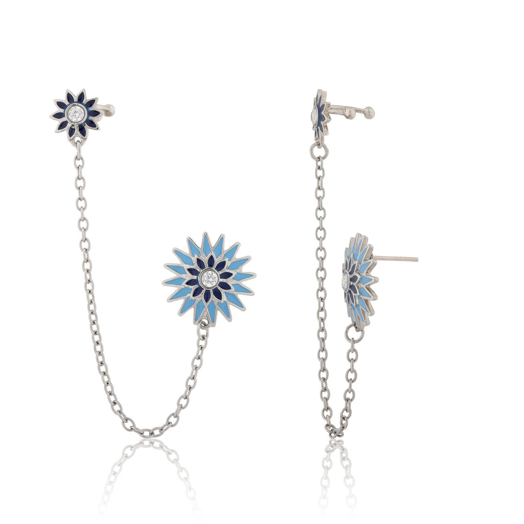 Fractals In Nature Bloom Itera Cuff Earrings | SHOBITAM