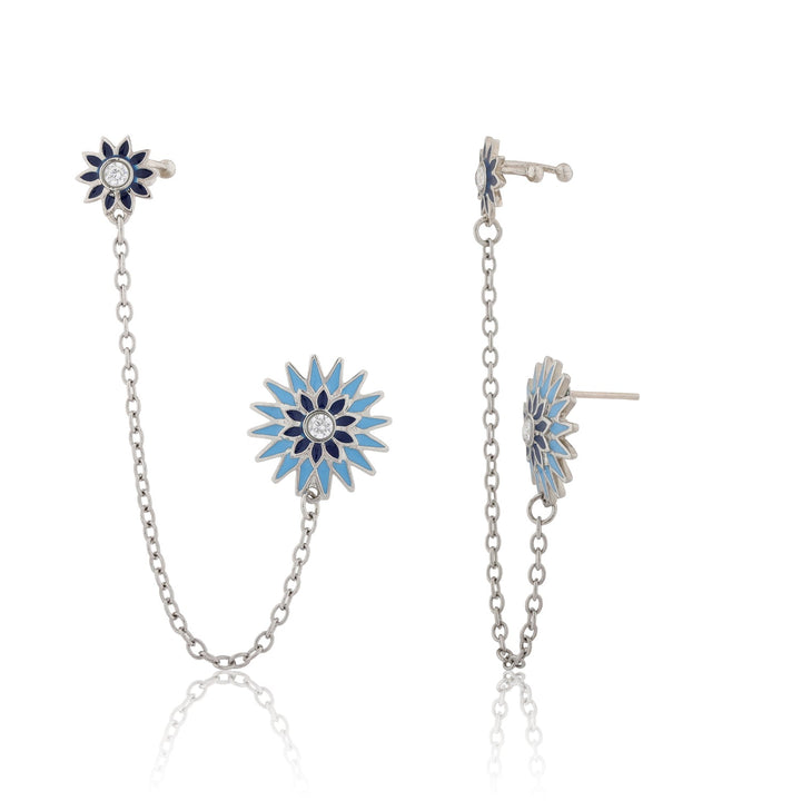 Fractals In Nature Bloom Itera Cuff Earrings | SHOBITAM