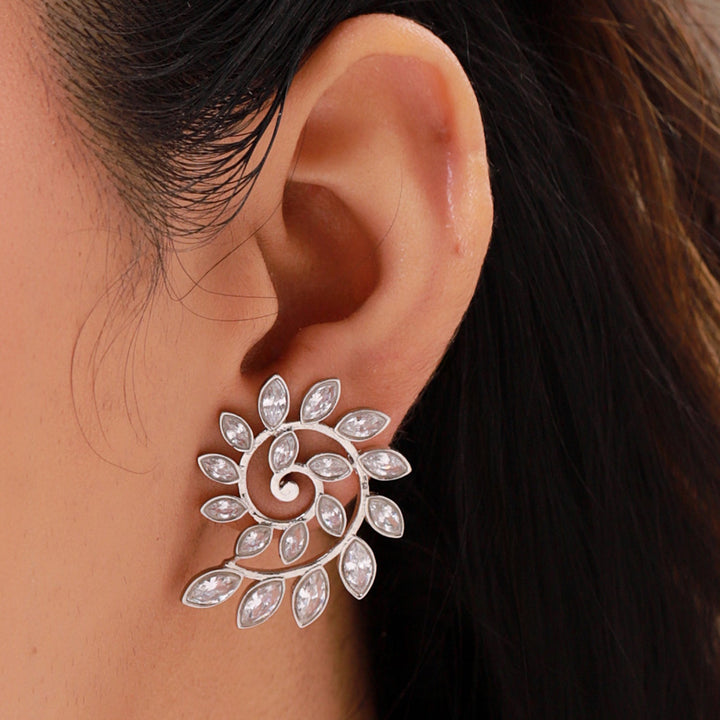 Fractals In Nature Spiral Bloom Earrings | SHOBITAM