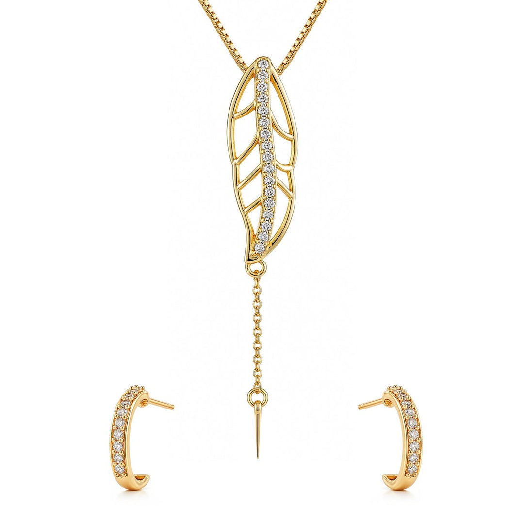 Leafy Affair Livora Form Y Pendant Set | SHOBITAM
