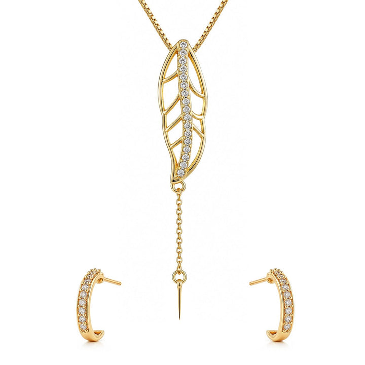 Leafy Affair Livora Form Y Pendant Set | SHOBITAM