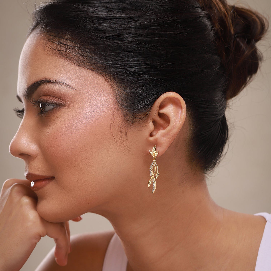 Leafy Affair Nivelle Dangle Earrings  | SHOBITAM