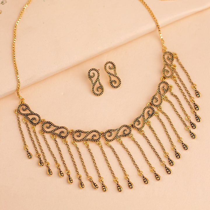 Fringes Slay In Fringe Collar Necklace Set | SHOBITAM