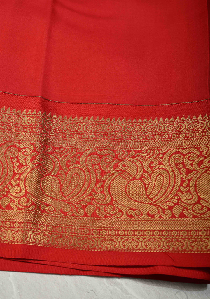 Canary Yellow Pure Kanjivaram Silk Saree with Tropical Flowers Digital Print and Contrast Zari Border | SILK MARK CERTIFIED | SHOBITAM