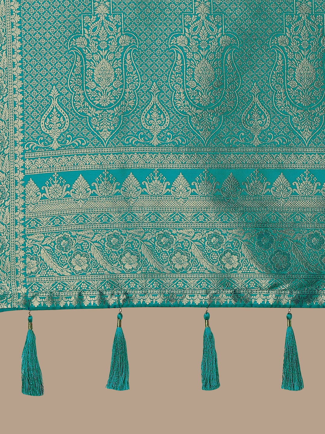 Purple Banarasi Semi Silk Saree With Traditional Paisley Weaves | SHOBITAM