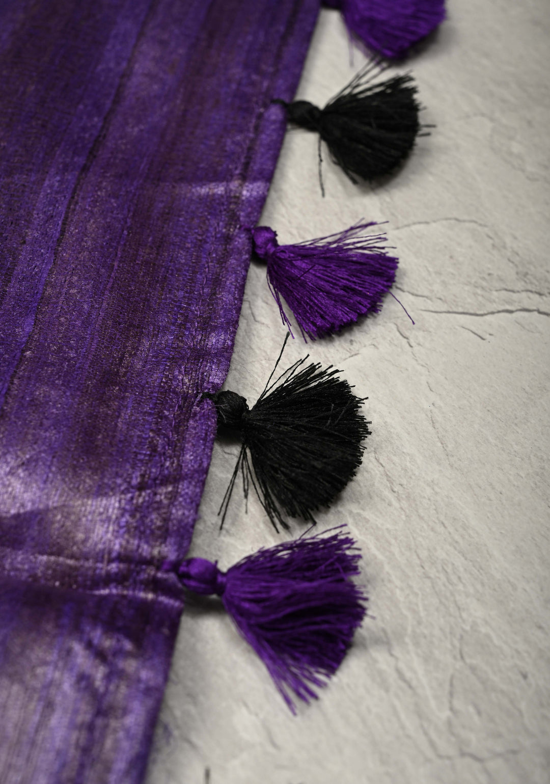 Purple Desi Tussar Madhubani Hand-Painted Saree  | SILK MARK CERTIFIED