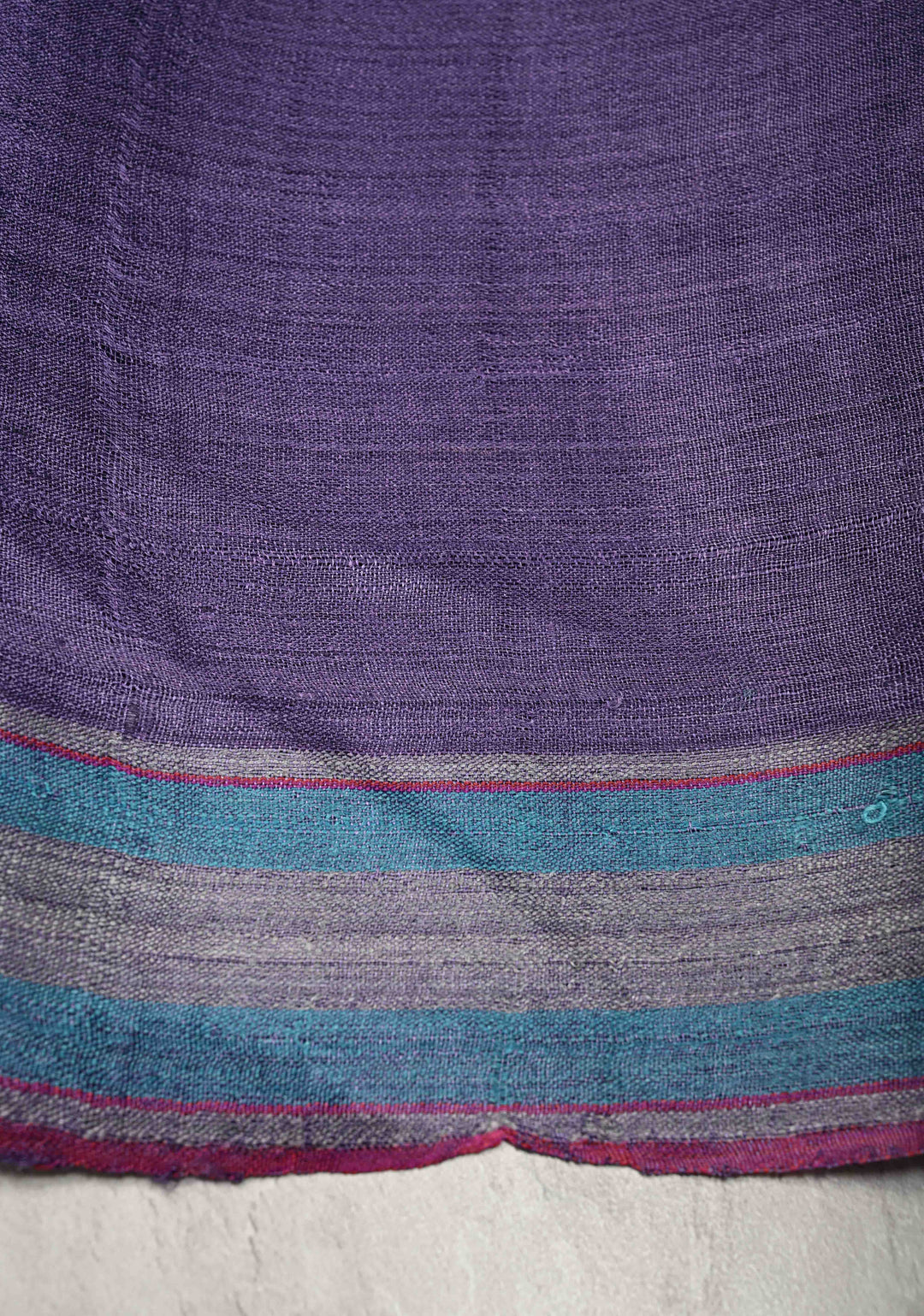 Purple Banarasi Tussar Saree with Thread Buttas and Border | SILK MARK CERTIFIED