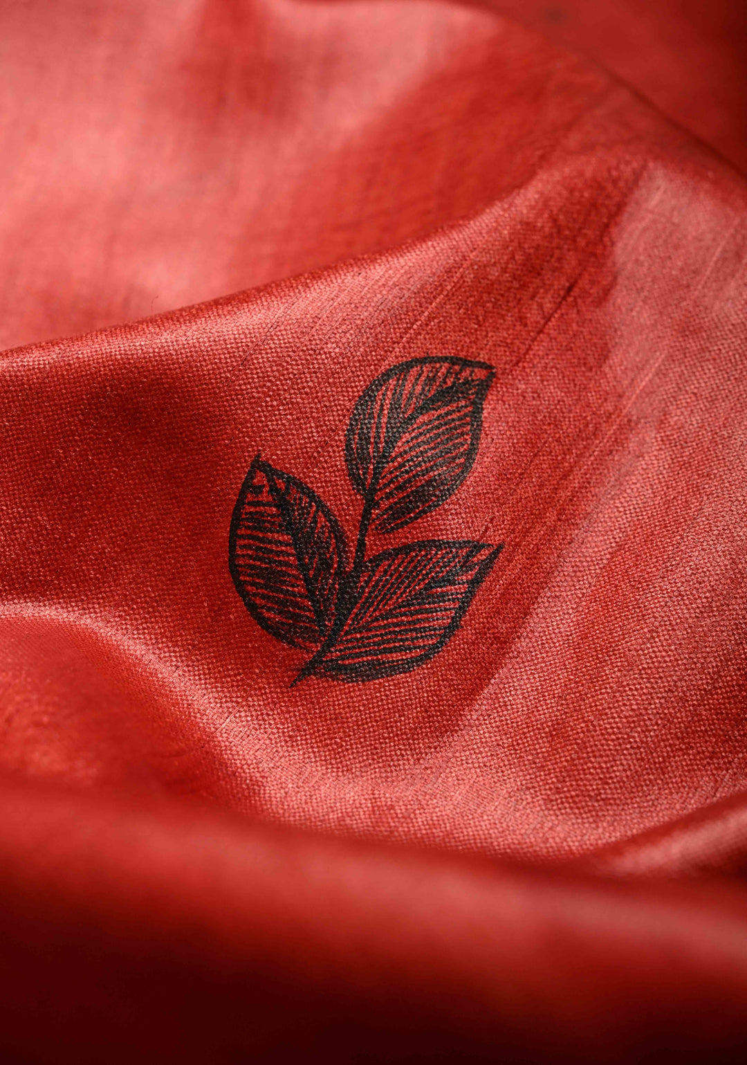 Red Desi Tussar Madhubani Hand-Painted Saree  | SILK MARK CERTIFIED