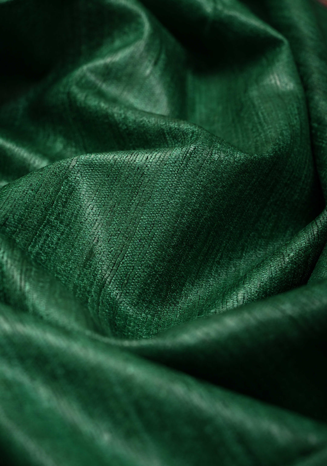 Emerald Green Madhubani hand painting on Geecha Tussar Silk Saree | SILK MARK CERTIFIED
