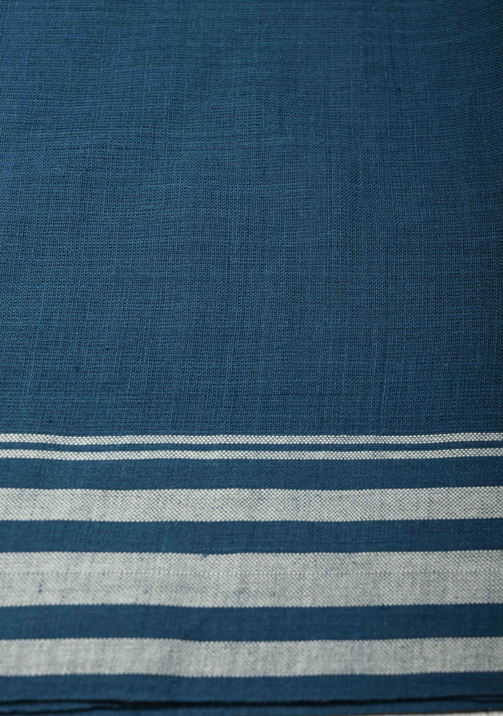 Deep Teal Heritage Bawan Buti Cotton Saree