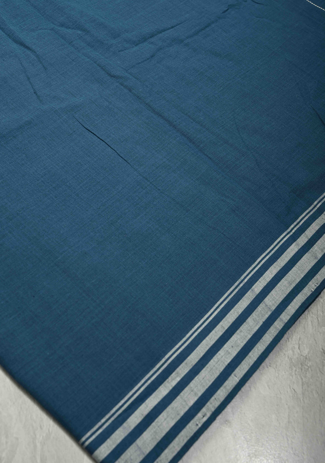 Deep Teal Heritage Bawan Buti Cotton Saree