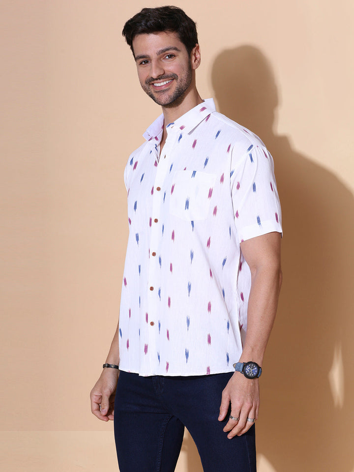 Shwet Men Ikat Handcrafted Cotton Shirt