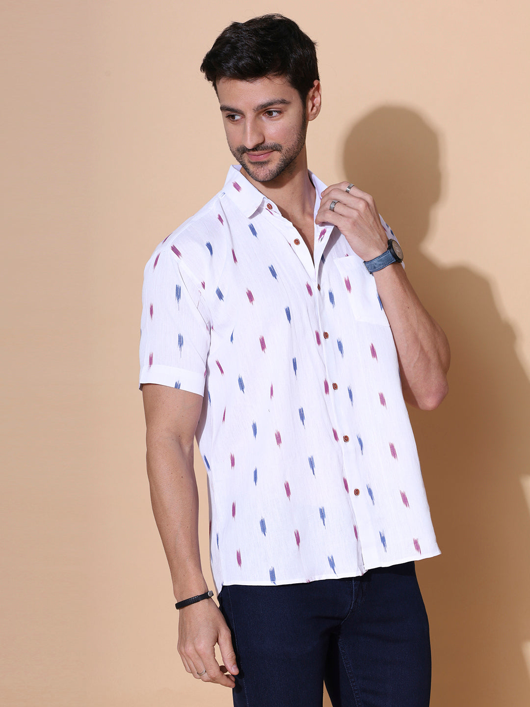 Shwet Men Ikat Handcrafted Cotton Shirt