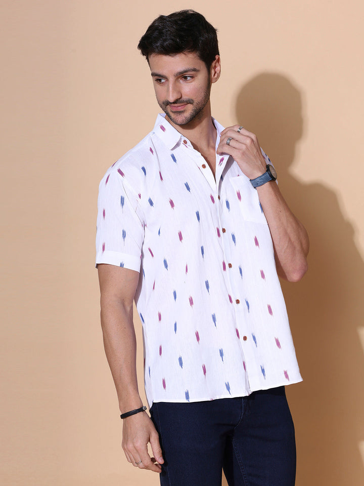 Shwet Men Ikat Handcrafted Cotton Shirt