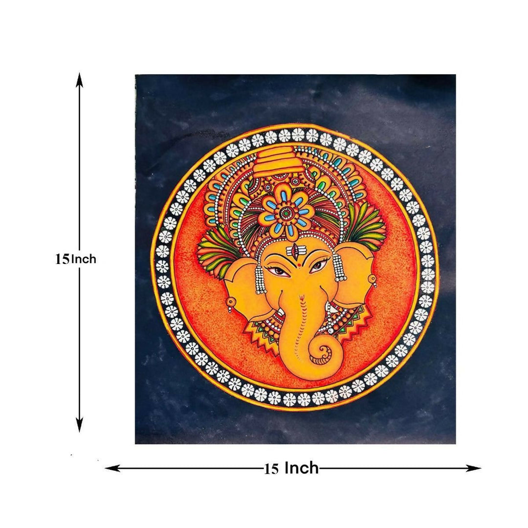 GANESHA KERALA MURAL PAINTING 15*15 | SHOBITAM