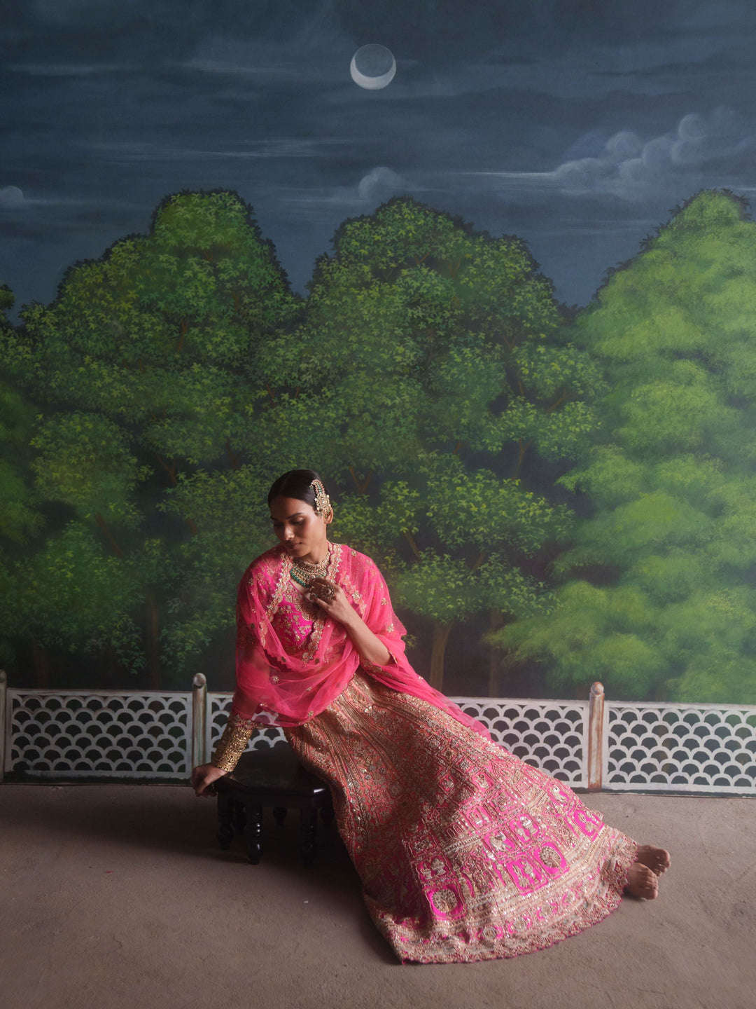 Dahlia Raw Silk Lehenga with embroidery, Customizable, Made to Order