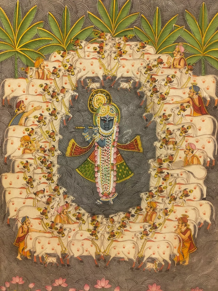 5x3 feet Authentic Jaipur Painting Shreenath ji Amavasya  | SHOBITAM