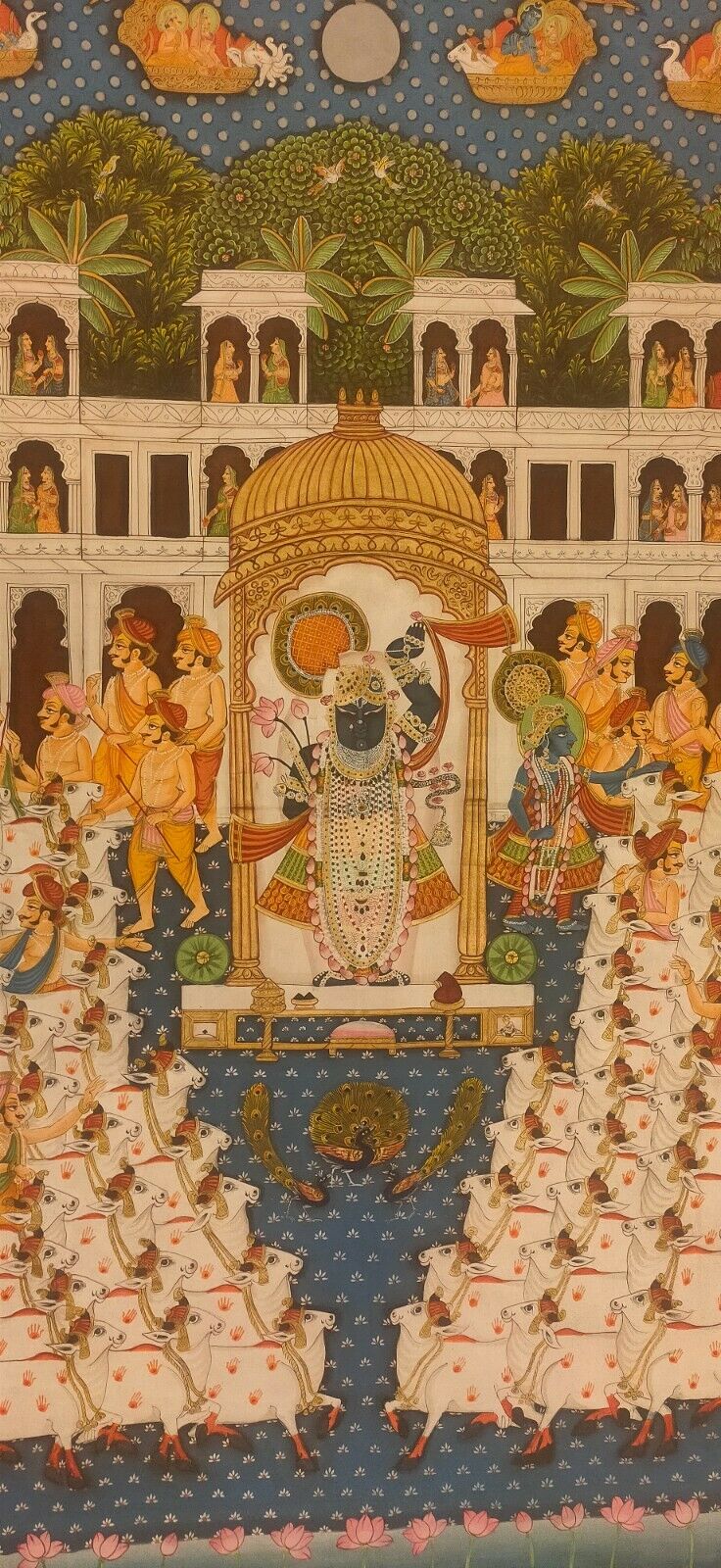 6x4 feet Authentic Jaipur Painting Shreenath ji Traditional Darshan  | SHOBITAM