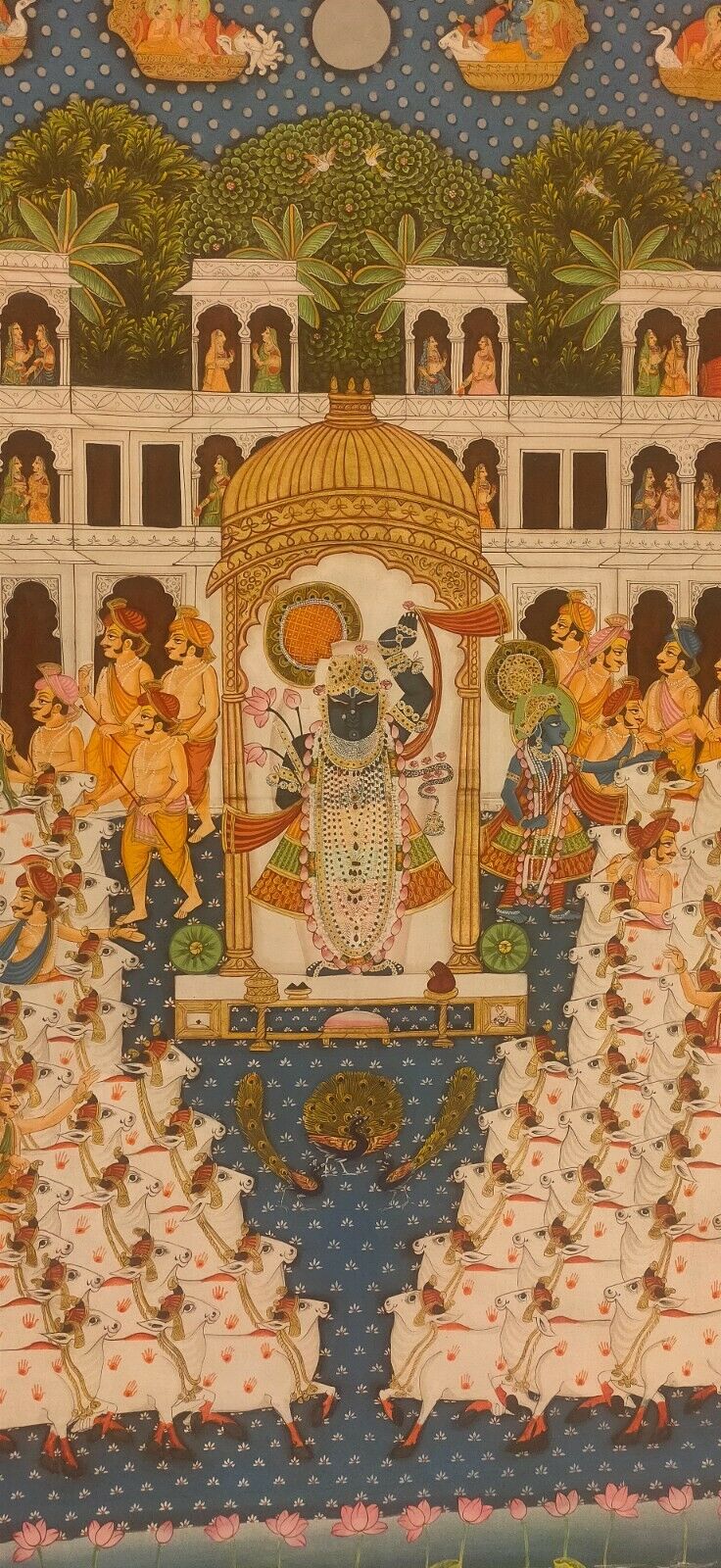 6x4 feet Authentic Jaipur Painting Shreenath ji Traditional Darshan  | SHOBITAM
