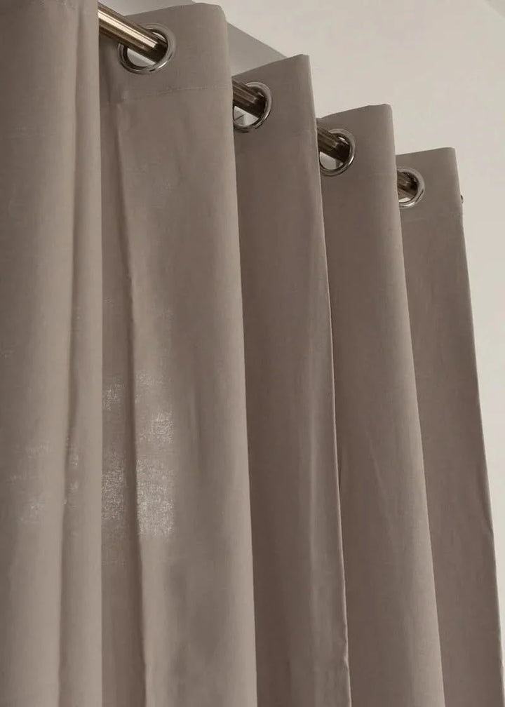 Cinder 100% cotton plain curtain in Woody Gray - Customizable for size, lining and headers