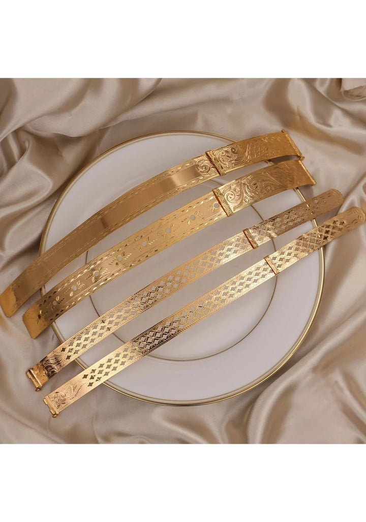 92.5 Silver Victorian Finish waist Belt,92.5 Silver Gold tone Back Belt Design