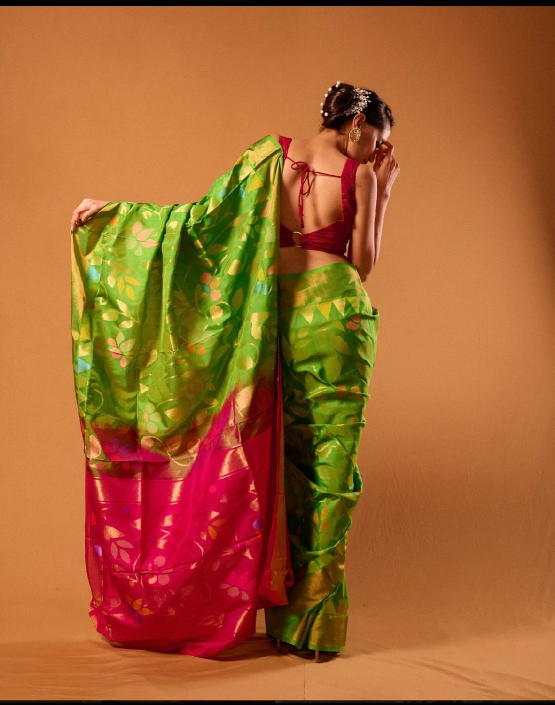Adira- Royal Handloom Silk Jamdani Saree | SILK MARK CERTIFIED | SHOBITAM