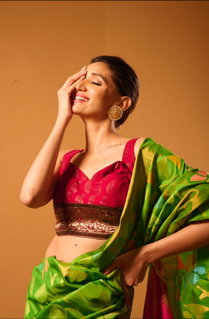 Adira- Royal Handloom Silk Jamdani Saree | SILK MARK CERTIFIED | SHOBITAM