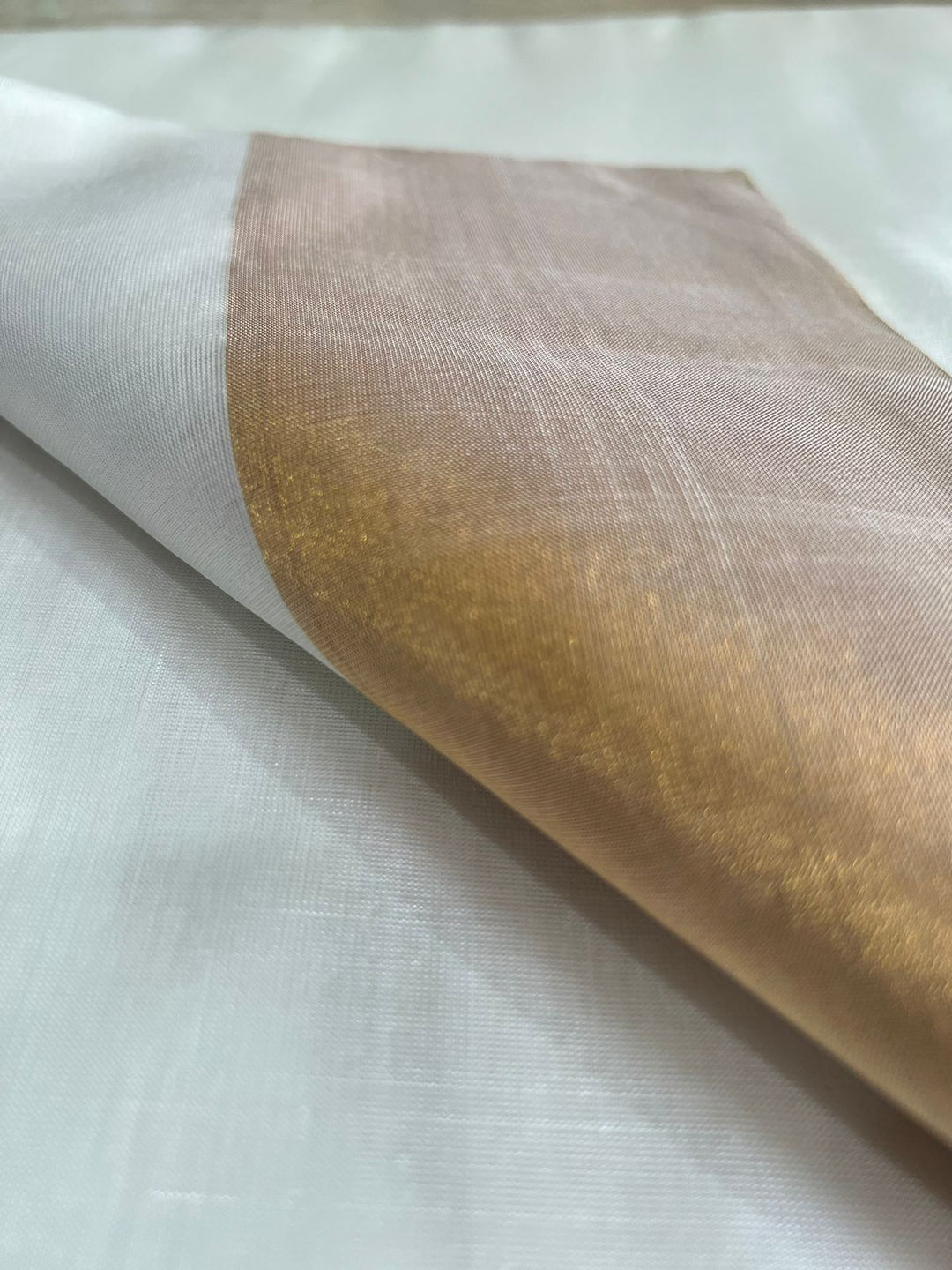 Gold Dove - White Gold Handwoven Uppada Silk Saree | SILK MARK CERTIFIED | SHOBITAM