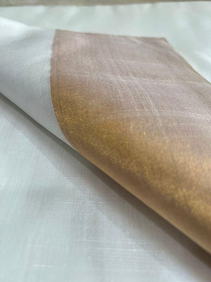 Gold Dove - White Gold Handwoven Uppada Silk Saree | SILK MARK CERTIFIED | SHOBITAM