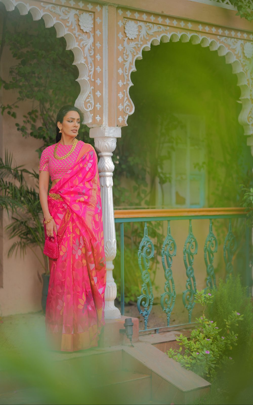 Ishita- Royal Handwoven Jamdani Silk Saree | SILK MARK CERTIFIED | SHOBITAM