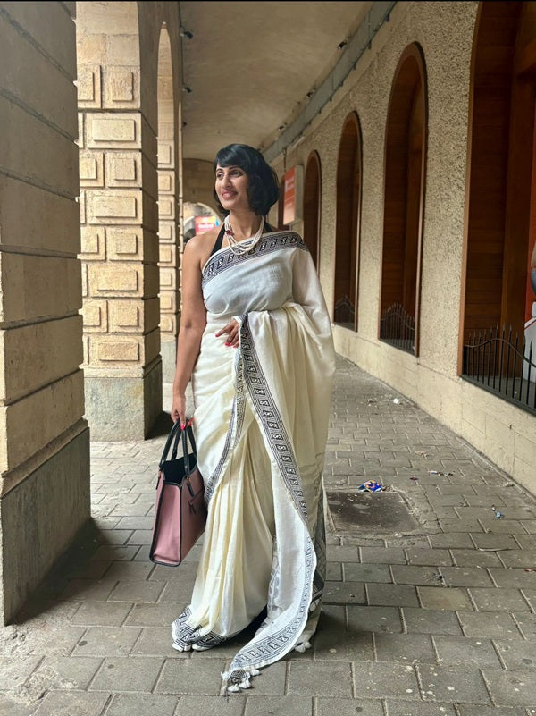 My City, My Saree - Bombay:Designer Hand Painted Cotton Saree | SHOBITAM