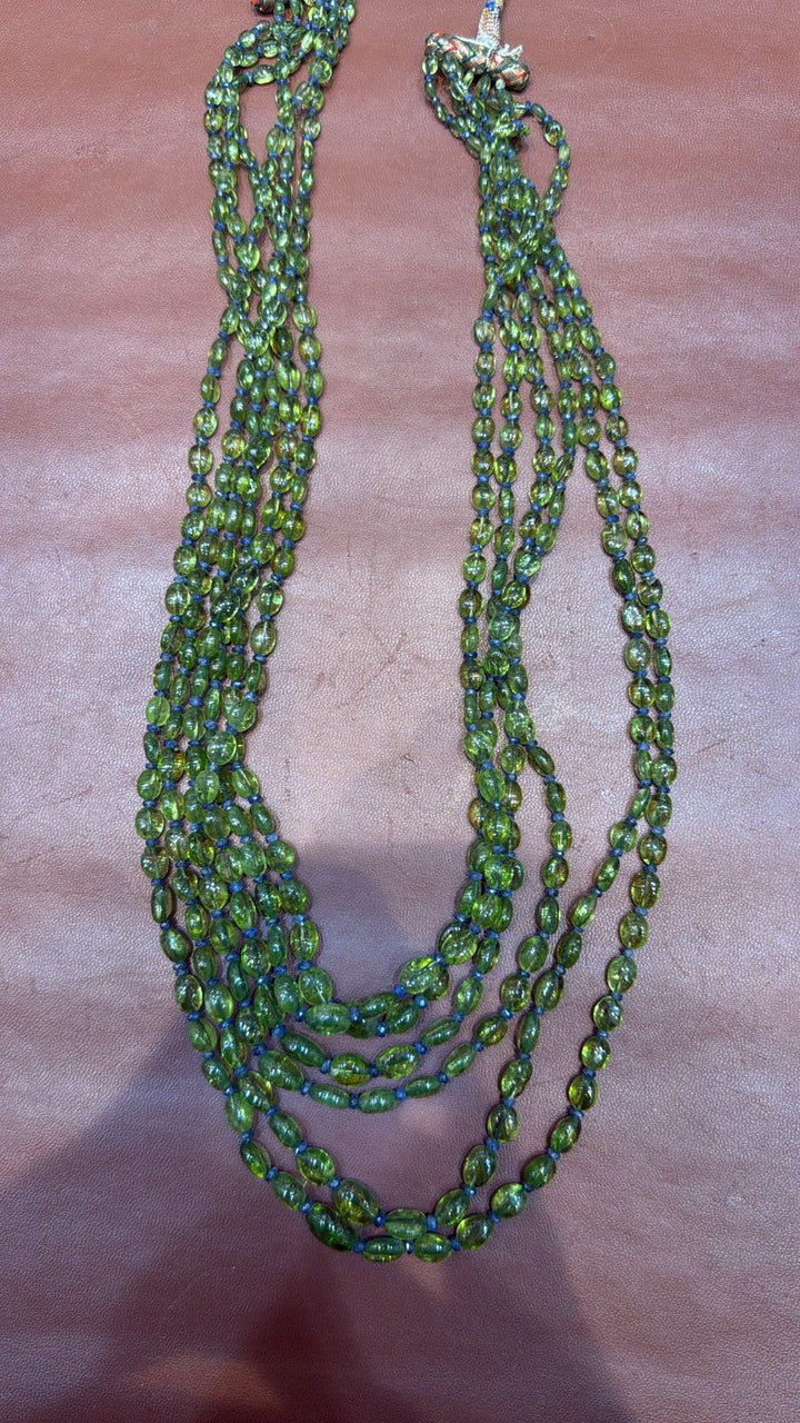 Authentic Peridot and Sapphire 6 strand Necklace Rani Haar