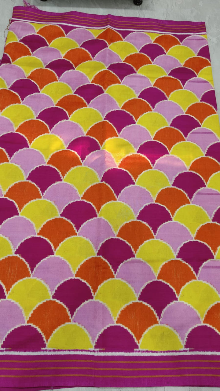 Authentic Patan Patola Pure Silk Handwoven Saree in Fish Scale Multicolor  Design | SILK MARK CERTIFIED