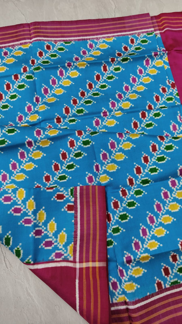 Feroza Leheria Authnetic Patan Patola Double Ikkat Pure Silk Handwoven Saree | SILK MARK CERTIFIED
