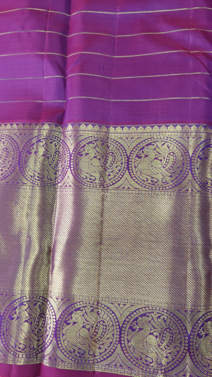 Blue Zari Checks on Kanjivaram Silk Saree with Zari Buttis and Contrast Wide Zari Border | SILK MARK CERTIFIED