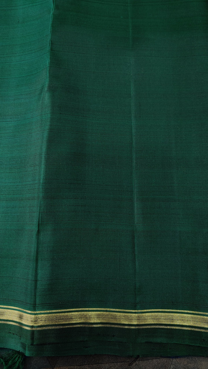 Purple Kanjivaram Silk Saree with Meenakari Peacock And Deer Zari Motifs And minimal Zari border | SILK MARK CERTIFIED