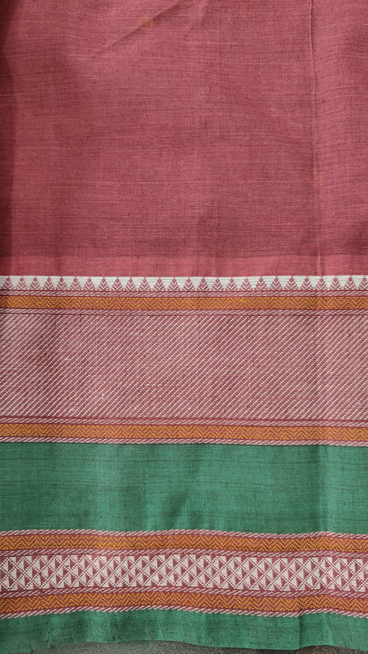 Maroon Handloom Kanchi Cotton Saree with Resham Chunri Buttis and Meenakrai Paisley Motifs