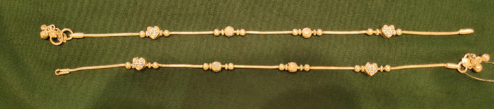 92.5 Pure Silver, Minimalist Meenakari Beaded Anklet with Charm