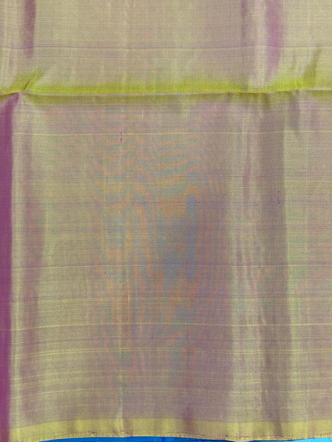 Peacock Blue Borderless Kanjivaram Soft Silk Saree with Peacock Buttas and Contrast Pallu | SILK MARK CERTIFIED