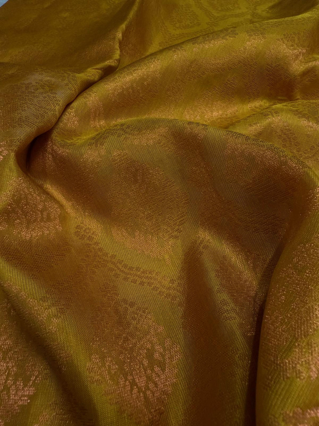 Yellow Kanjivaram Soft Silk Saree with Brocade Jaal and Contrast Zari Border | SILK MARK CERTIFIED