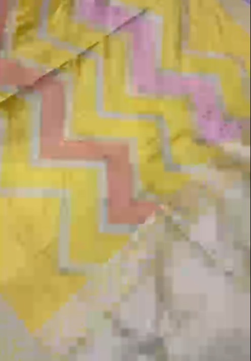 Sunflower Yellow Rangkaat Banarasi Katan Silk saree in chevron Pattern with Khaduwa weave Silver zari Border | SILK MARK CERTIFIED
