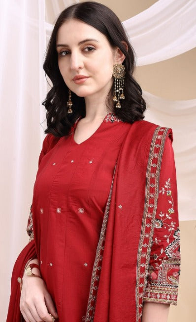 Aarohi Threadwork Cotton Suit set | Made to Order