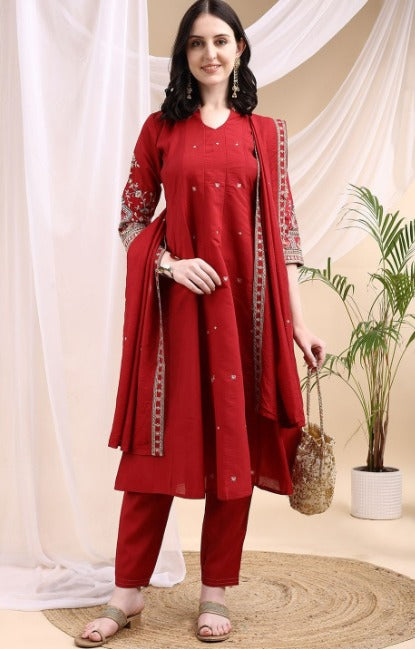 Aarohi Threadwork Cotton Suit set | Made to Order