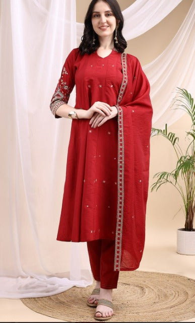 Aarohi Threadwork Cotton Suit set | Made to Order