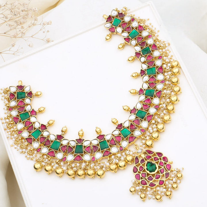 Pure 92.5 Silver Prakasha Kundan Necklace | SHOBITAM