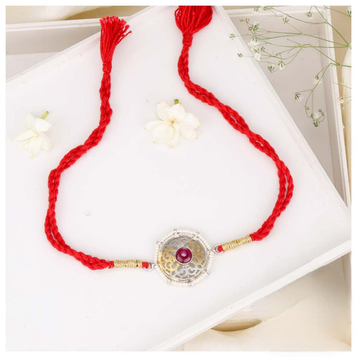 Pure 92.5 Silver Fancy Silver Rakhi | SHOBITAM